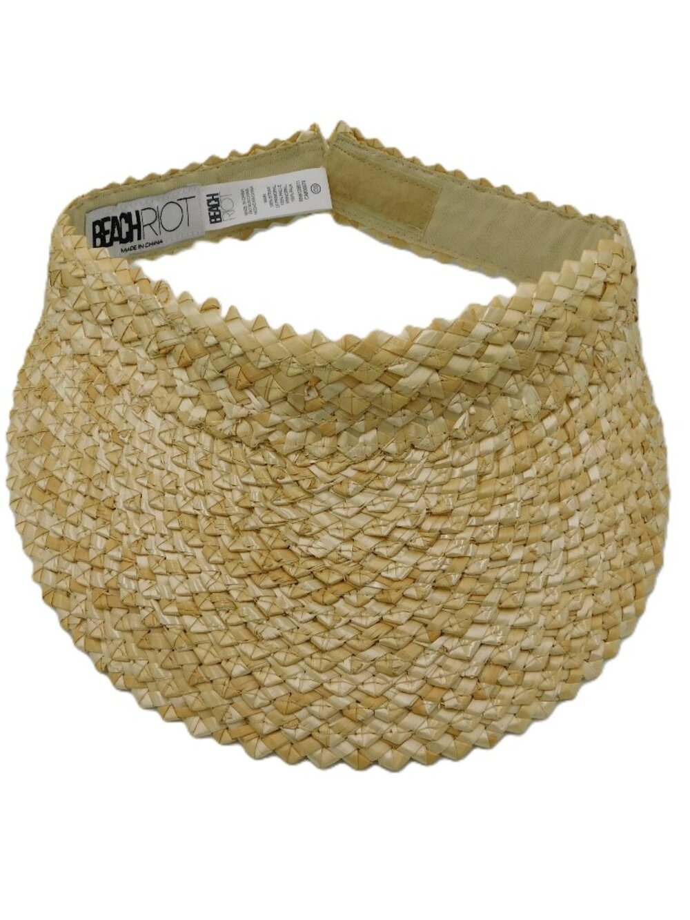 Beach Riot Woven Tan Straw Visor | VGUC